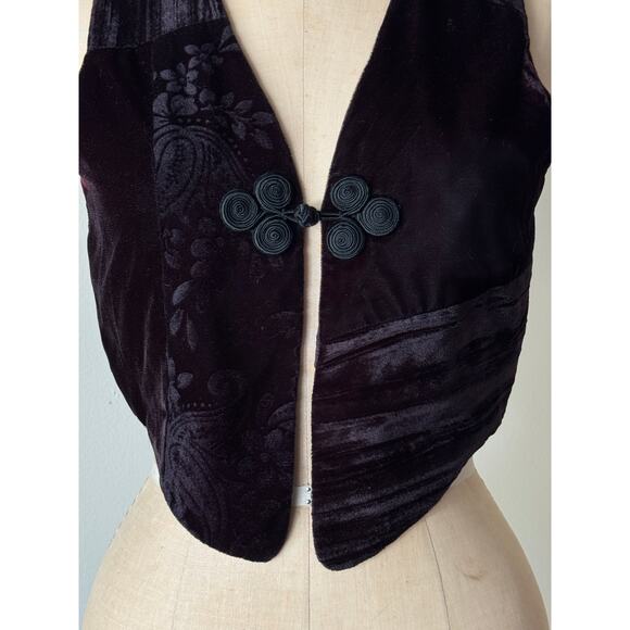 Vintage The Limited Deepest Purple Velvet Vest - Picture 2 of 5